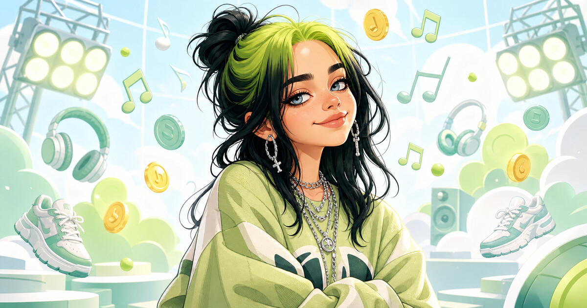 Billie Eilish performing for the Spend Billie Eilish’s Money Challenge