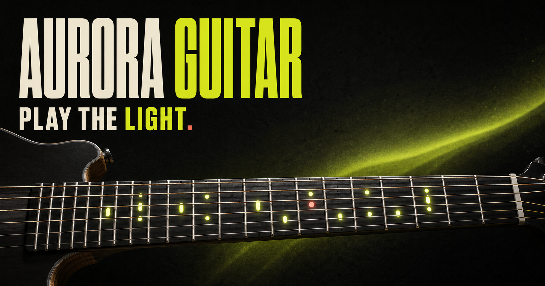Virtual Guitar Online showing a six-string fretboard, musical notes, tuner controls, and recording tools